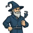 Wizard Plumbing Mascot Pointing